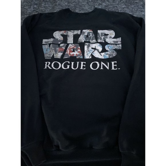 Disney Star Wars Rogue One Sweatshirt Size Medium Disneyland Disney World Black - Picture 12 of 12